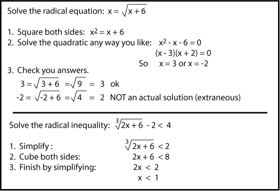 Solving Radical Equations and Inequalities